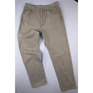 Vintage Wrangler Authentic Western Jeans Mens 34x32 Beige Tapered Denim USA
